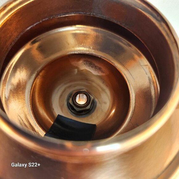 Vintage Copper Electric Hanging Lamp With Chain - Needs Rewiring Or Solar Light - Picture 5 of 15